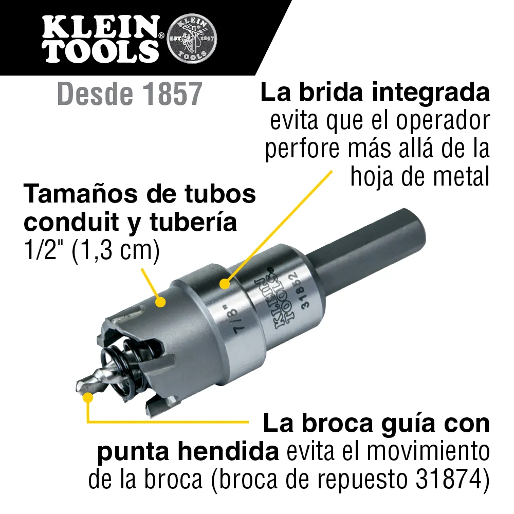 Sacabocados de carburo de 2,2 cm